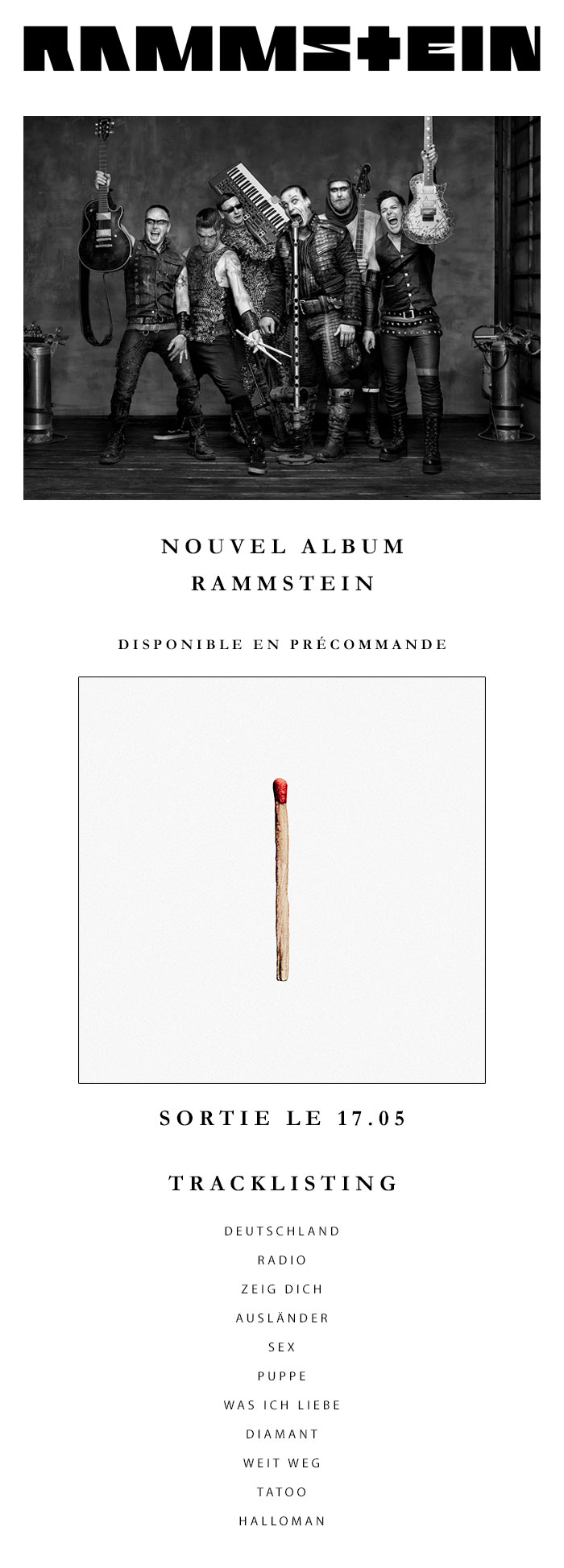 RAMMSTEIN annonce la sortie de son nouvel album en Mai – TREXSOUND.COM